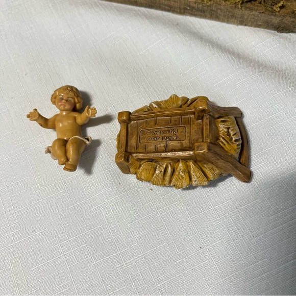 Fontanini Italy Vintage Nativity Scene with Angel & Figures & wood crèche - Picture 7 of 13